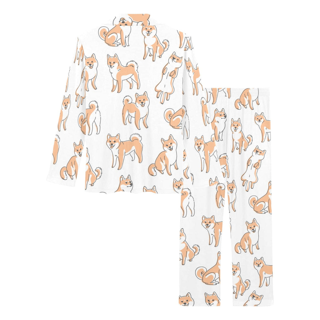 shiba inu dog pattern Women's Long Pajama Set