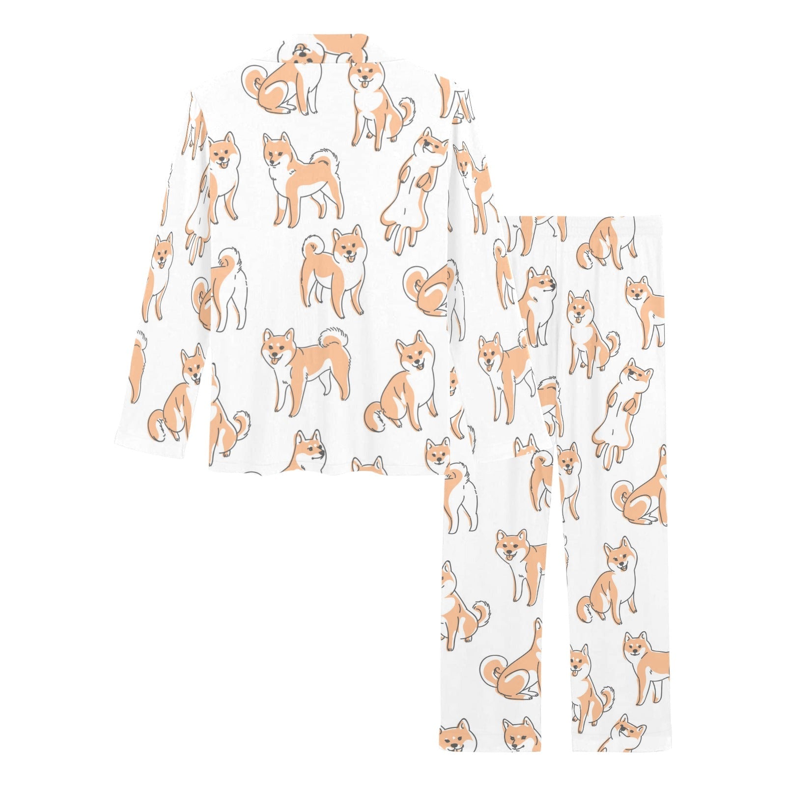 shiba inu dog pattern Women's Long Pajama Set