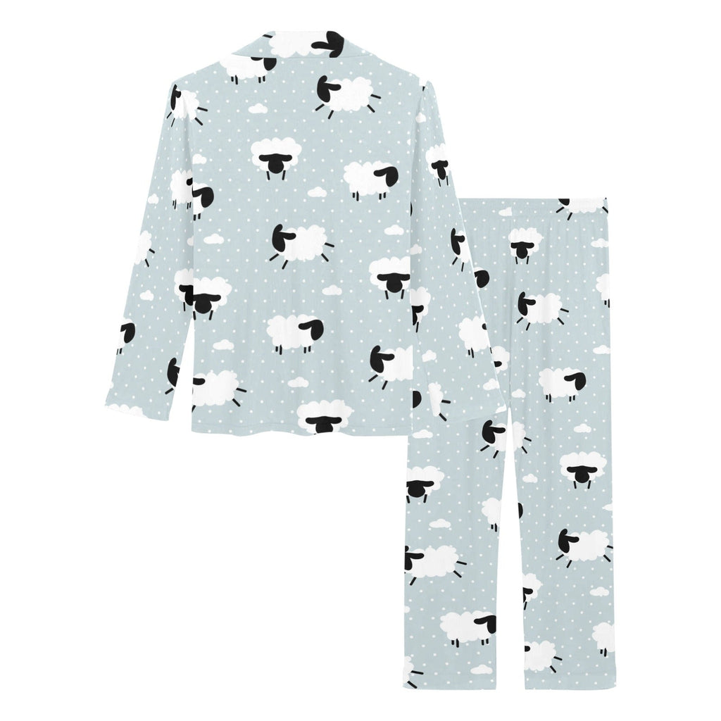 Sheep polka dot cloud pattern Women's Long Pajama Set