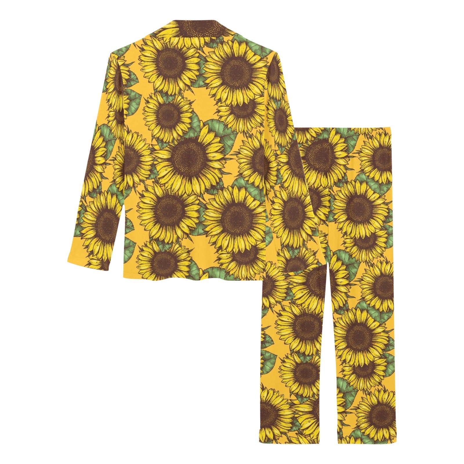 Sunflower pattern Women's Long Pajama Set