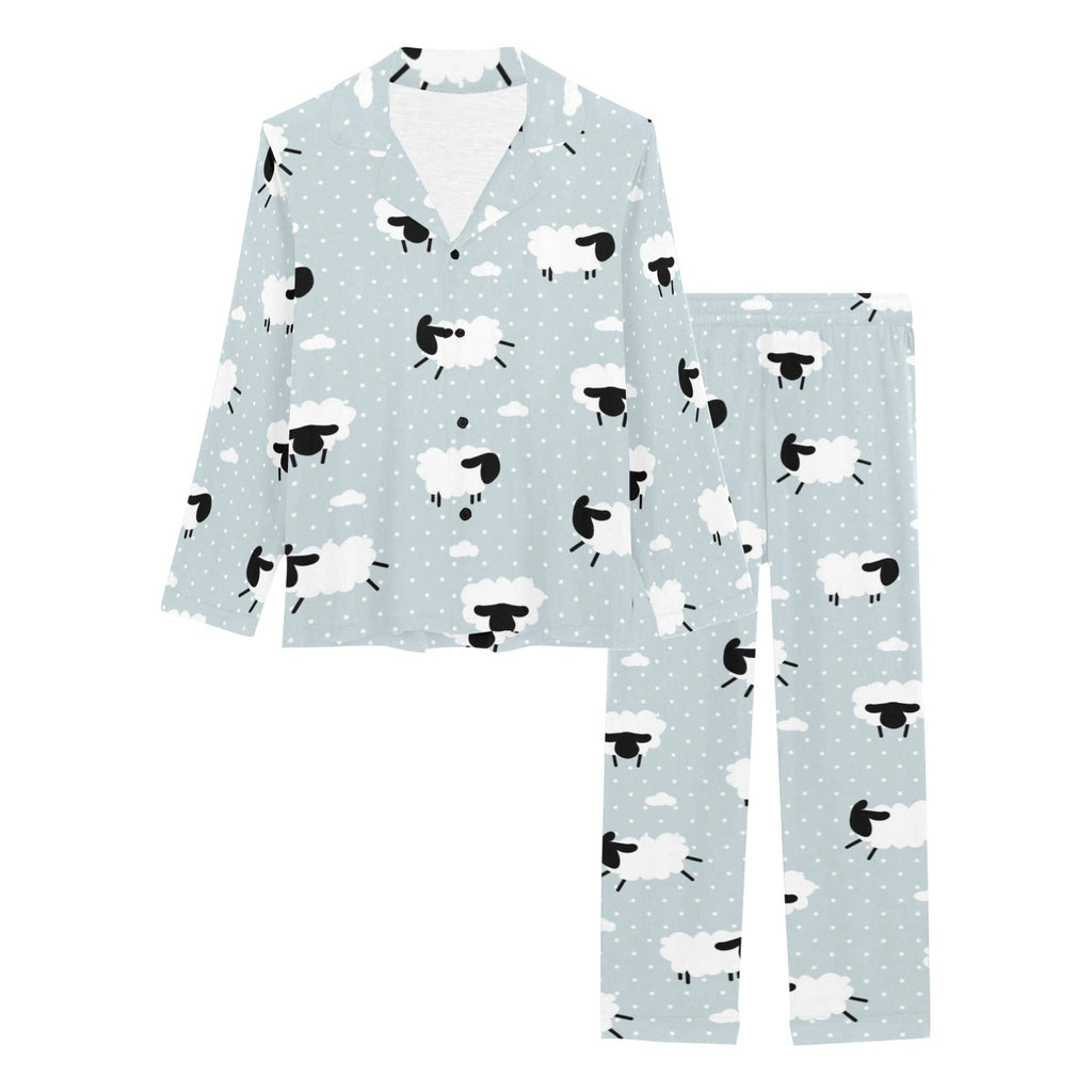 Sheep polka dot cloud pattern Women's Long Pajama Set