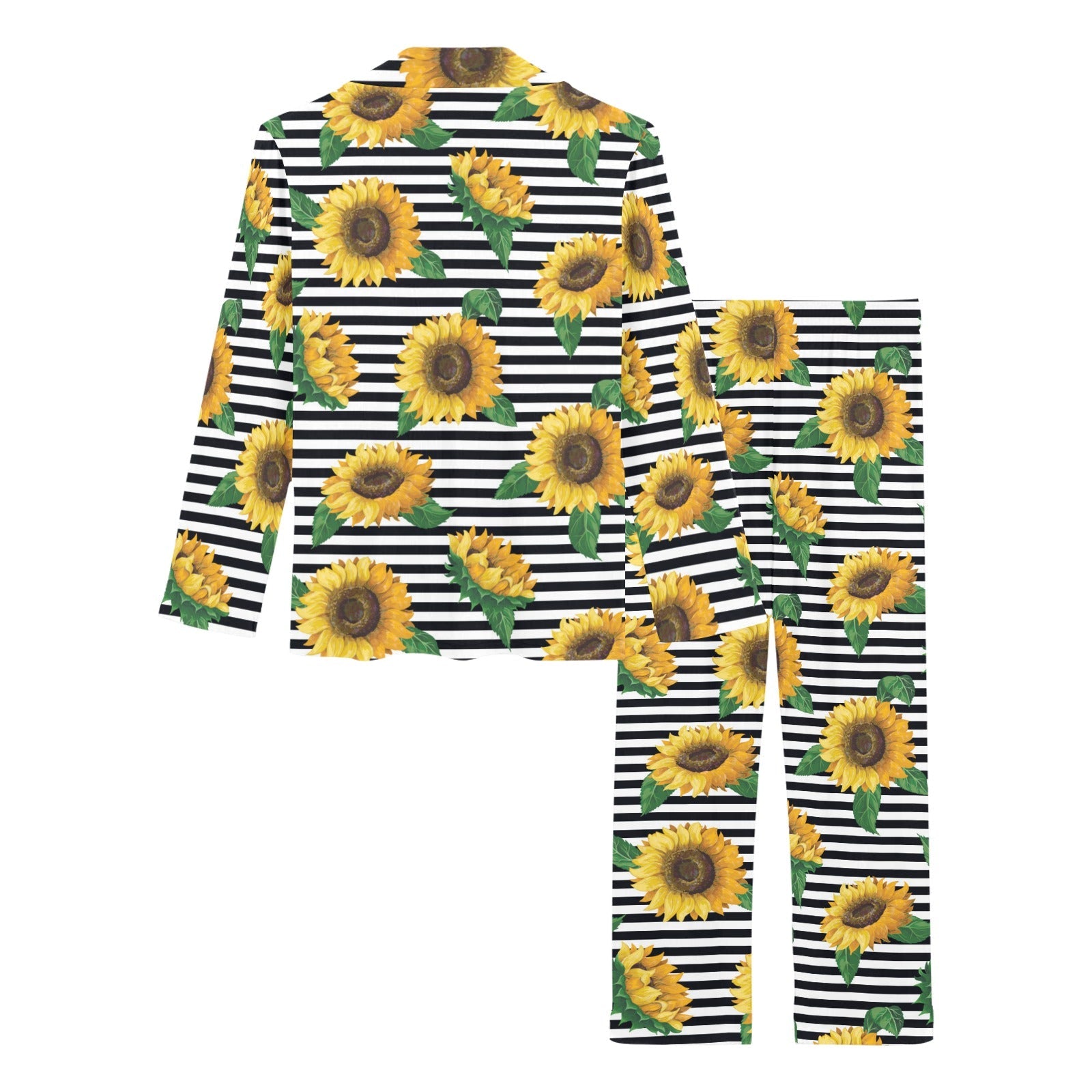 sunflowers ribbon background Women's Long Pajama Set