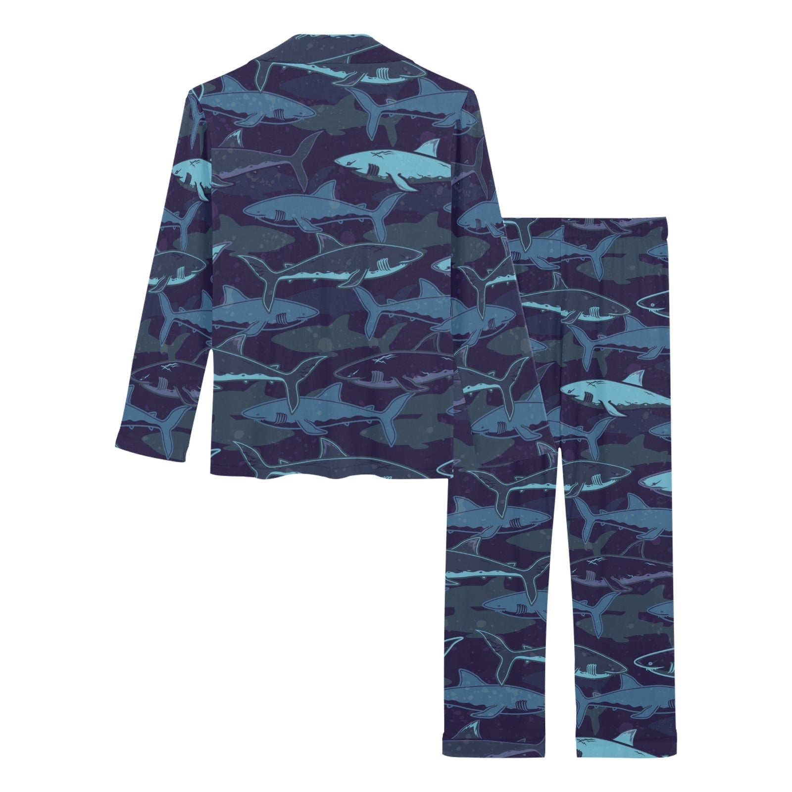 Shark pattern Women's Long Pajama Set