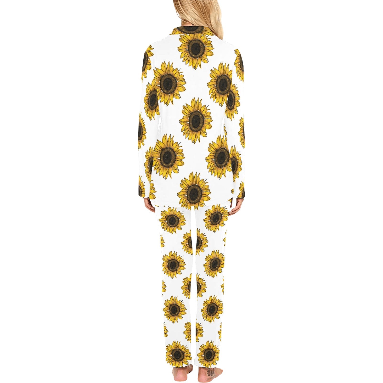 sunflowers design pattern Women's Long Pajama Set