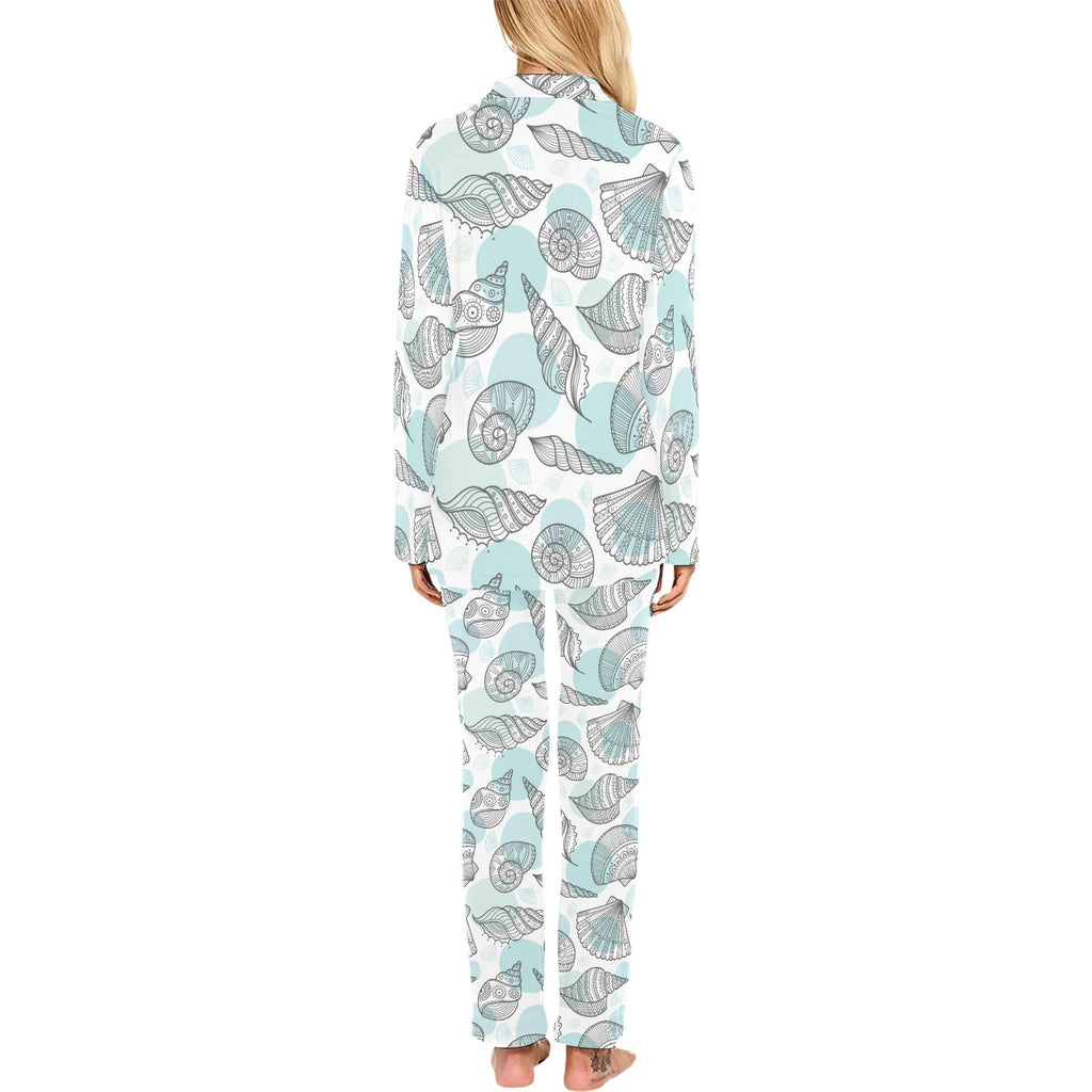 Shell polynesian tribal Women's Long Pajama Set