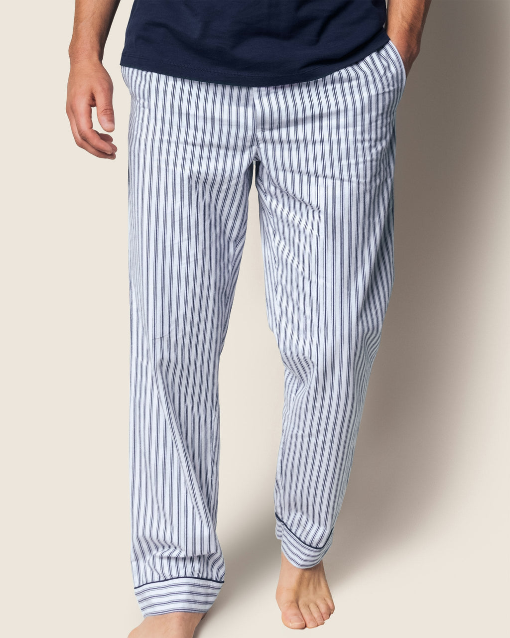 Men's Twill Pajama Pant in Navy French Ticking