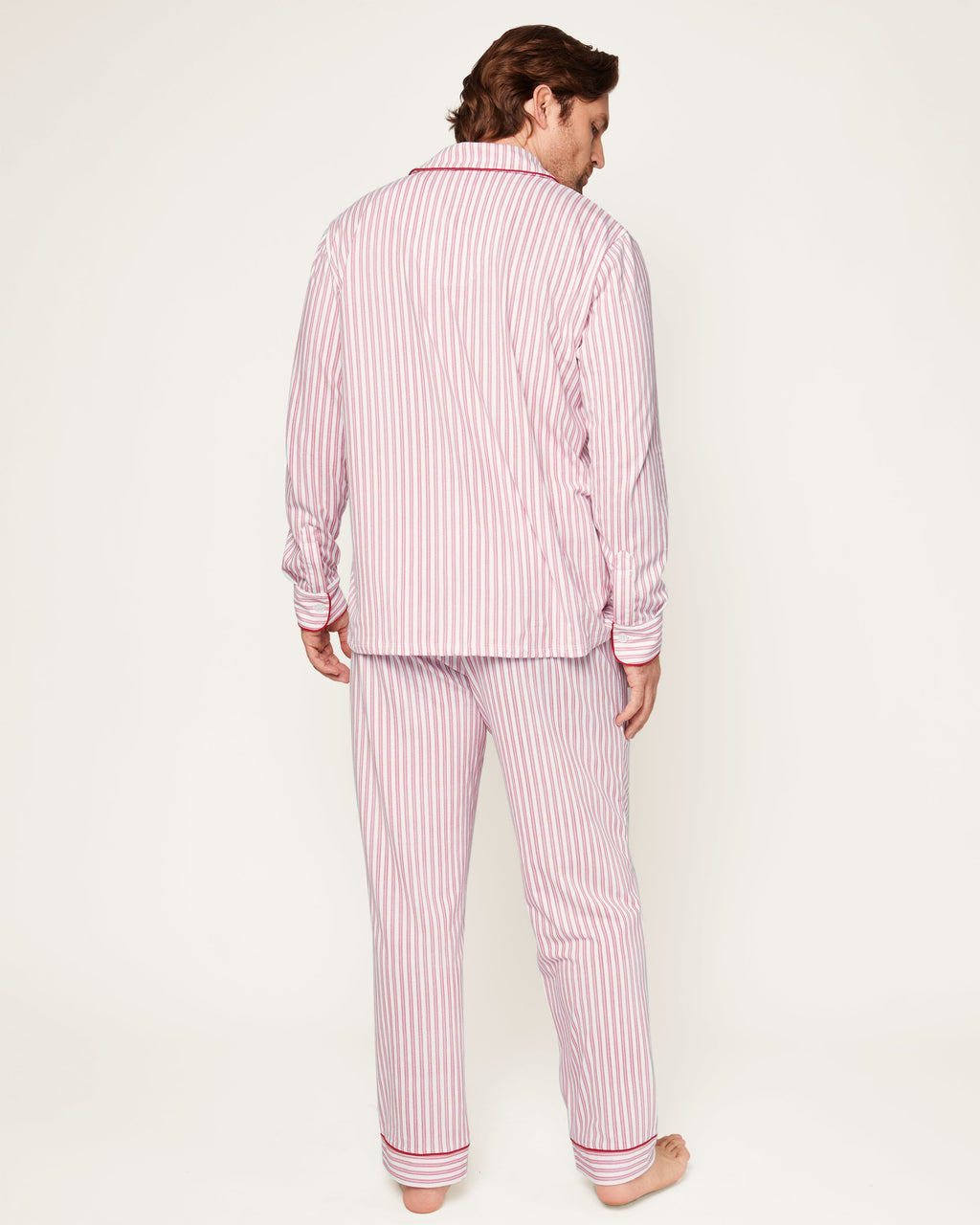 Men's Pima Pajama Set in Antique Red Ticking
