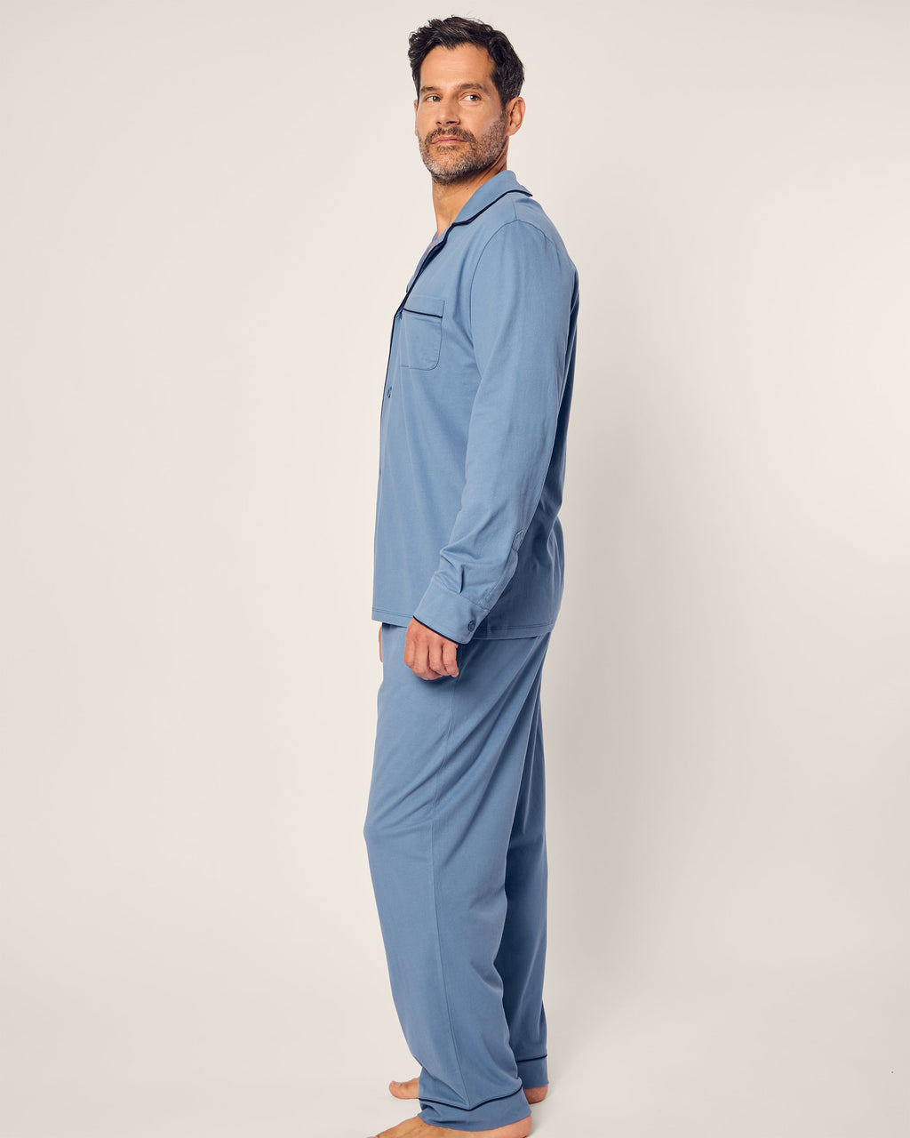 Men's Pima Pajama Set in Mystique Blue