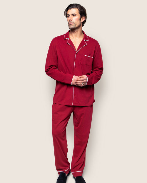 Men's Pima Pajama Set in Bordeaux