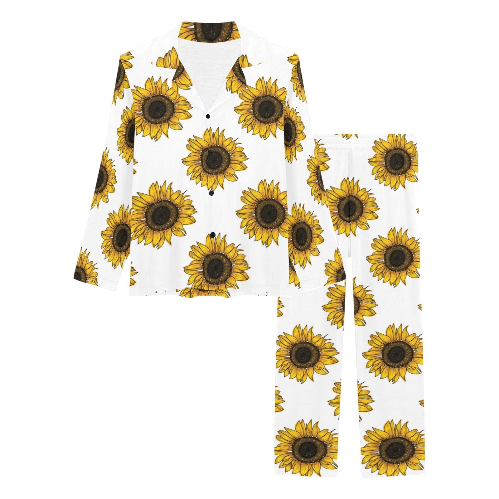 sunflowers design pattern Women's Long Pajama Set