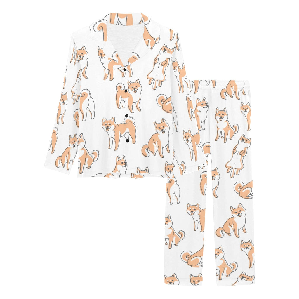 shiba inu dog pattern Women's Long Pajama Set