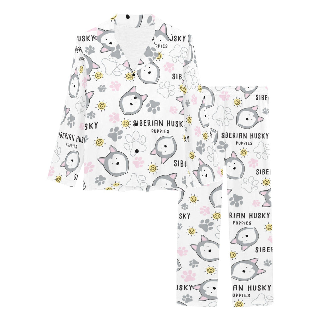 Siberian Husky design pattern Women's Long Pajama Set