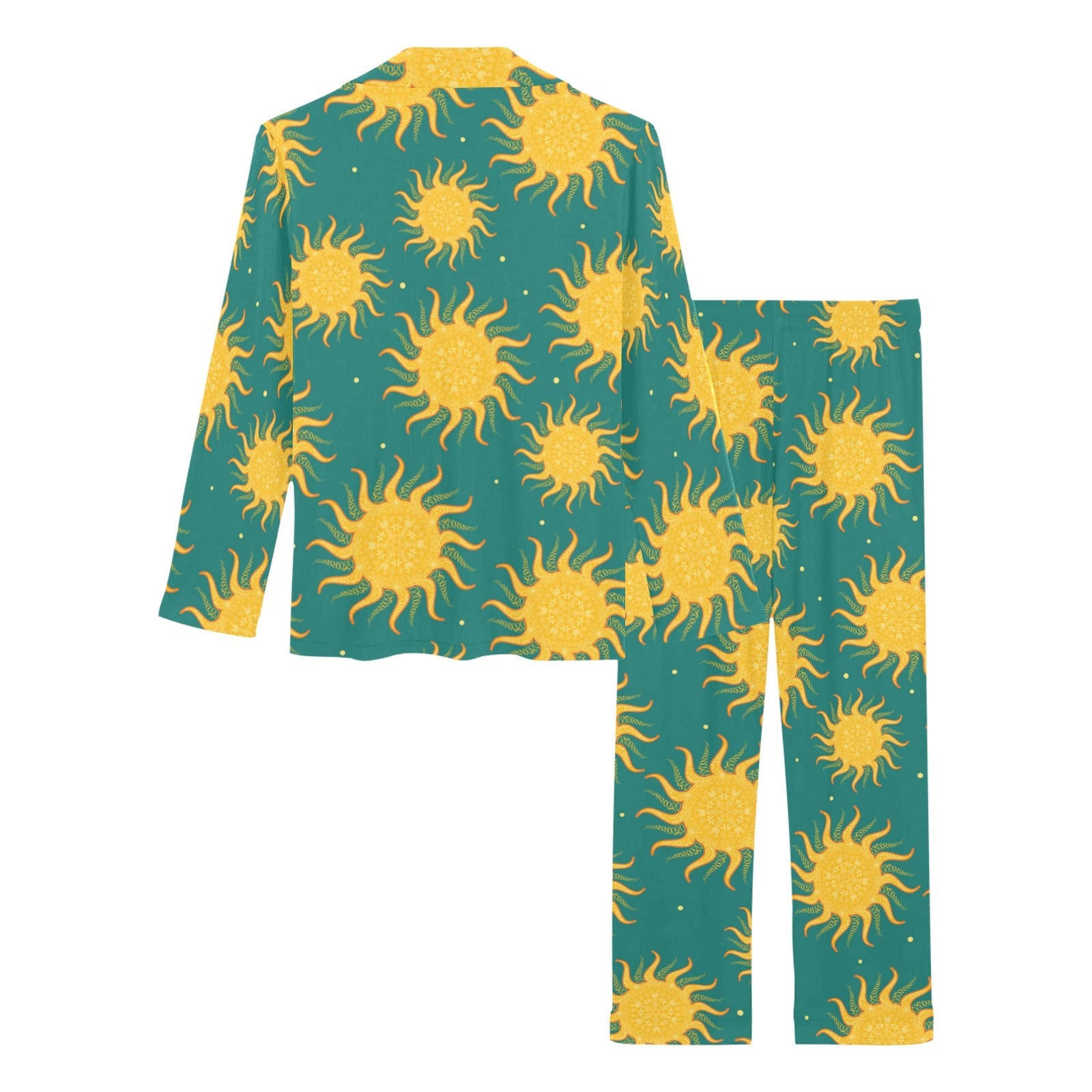 Sun green background Women's Long Pajama Set