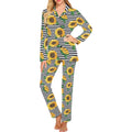 sunflowers ribbon background Women's Long Pajama Set