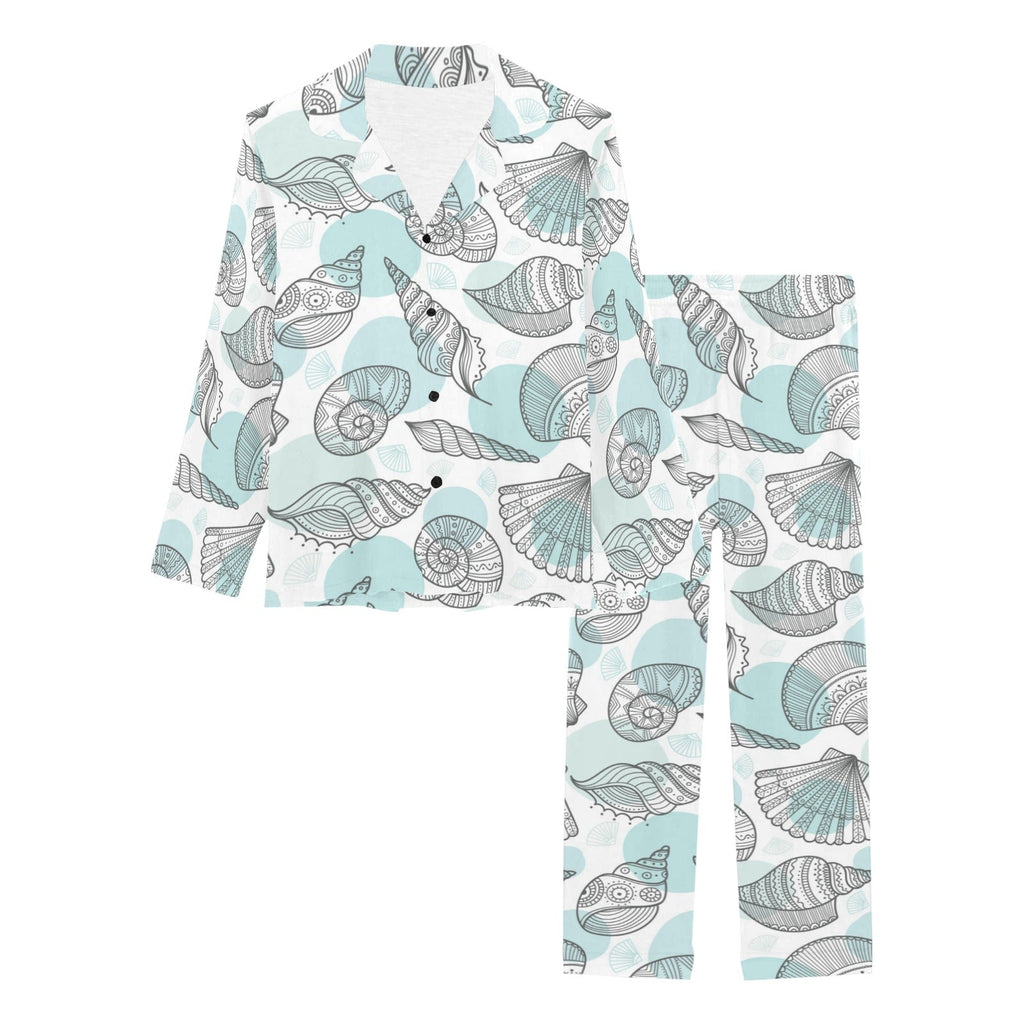 Shell polynesian tribal Women's Long Pajama Set