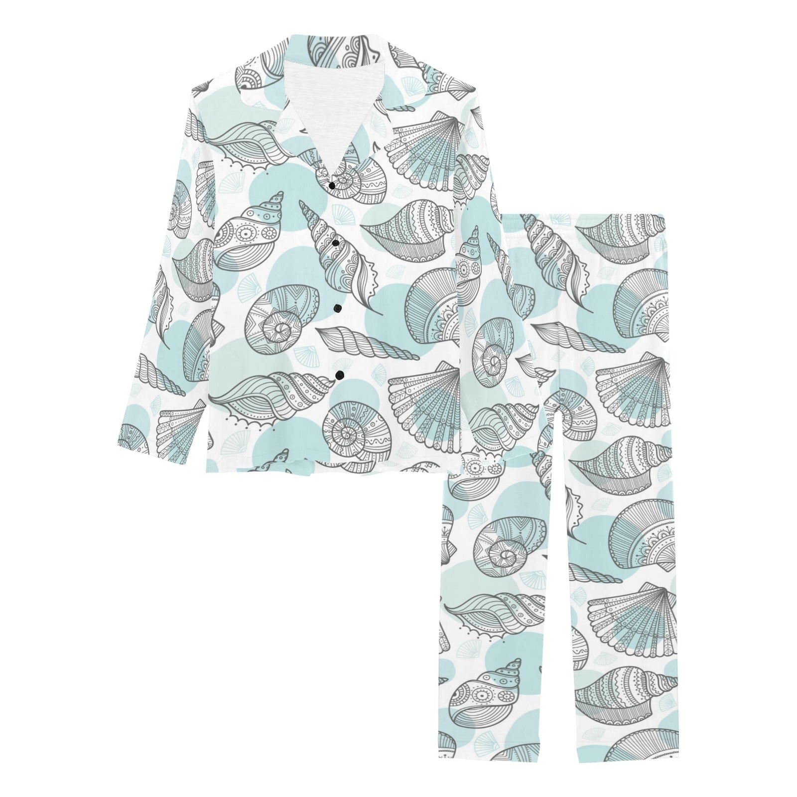 Shell polynesian tribal Women's Long Pajama Set